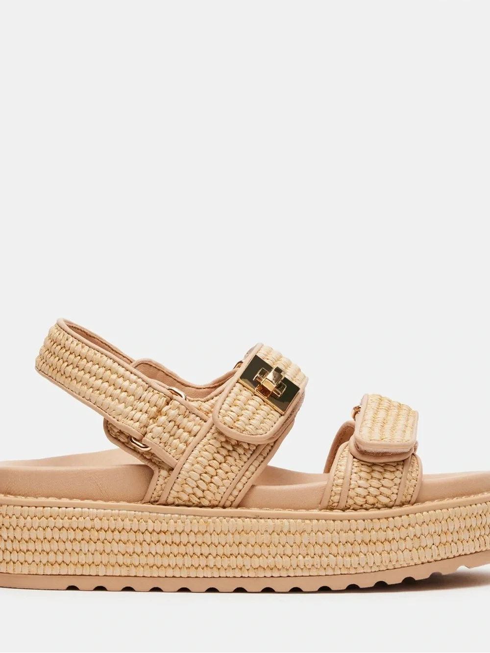 Women’s Steve Madden Tan Raffia Flatform Sandal